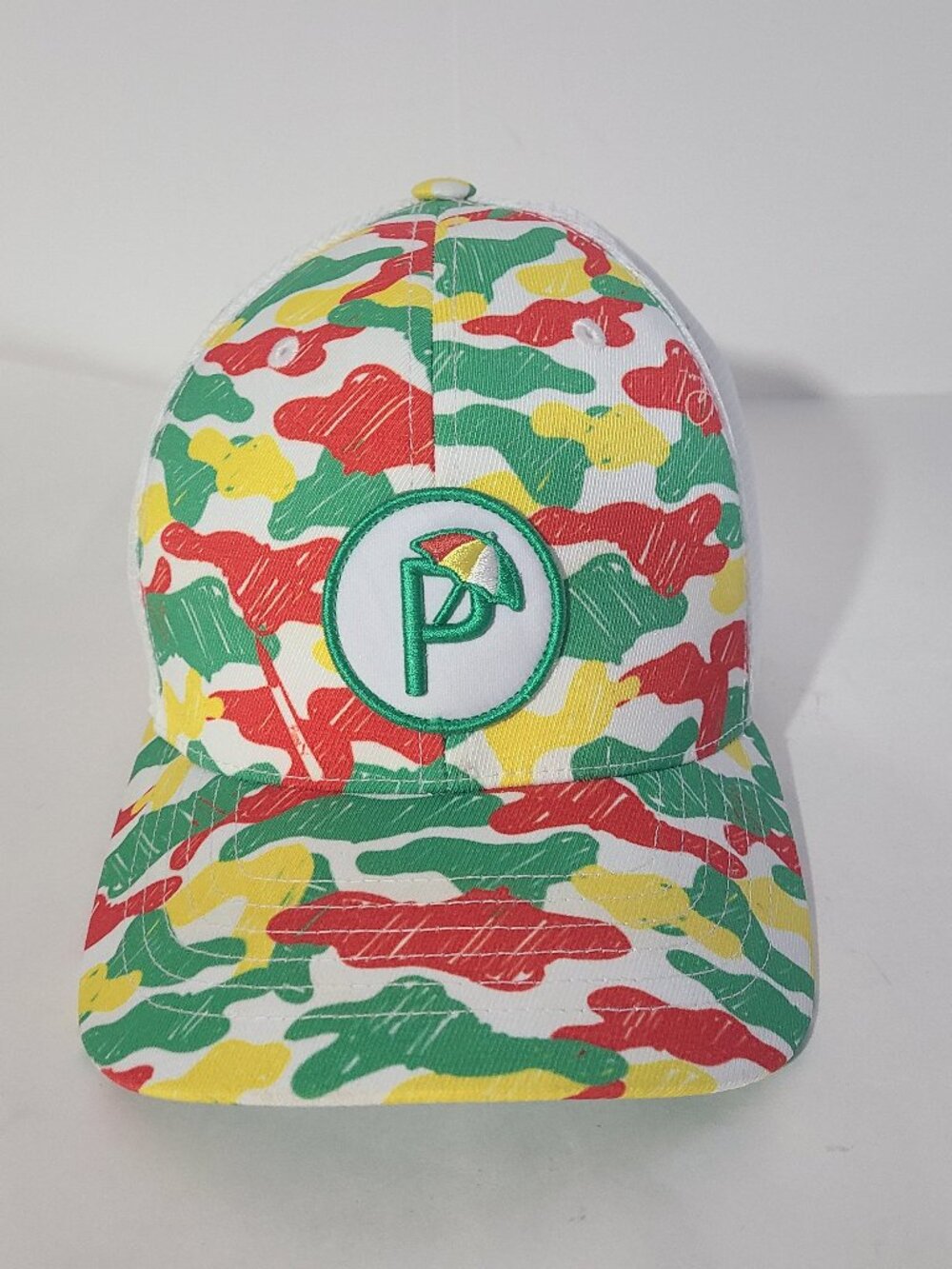 PUMA x Arnold Palmer 2022 Trucker Camo Snapback Red Yellow Green Hat/Cap